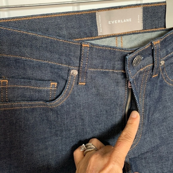 NWT Everlane Skinny Jeans 25 – Mid Rise Ankle Crop Dark Wash Stretch Denim Class - Picture 7 of 12